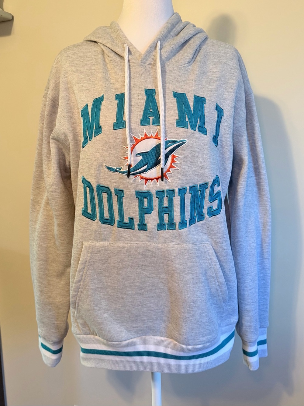NFL Miami Dolphins Gray Pullover Crewneck Sweatshirt
